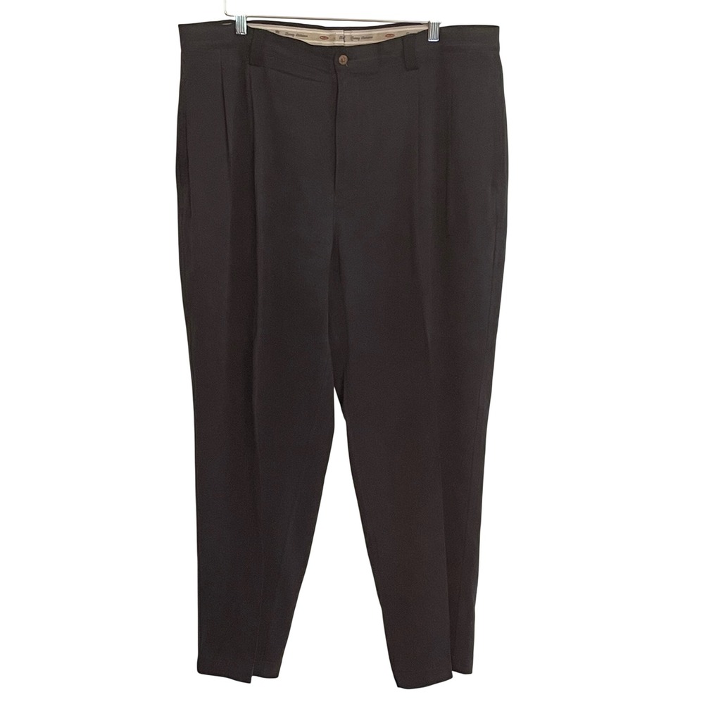 Tommy Bahama Relax Mens 40 Black 100% Silk Pleated Front Dress Pants Trousers